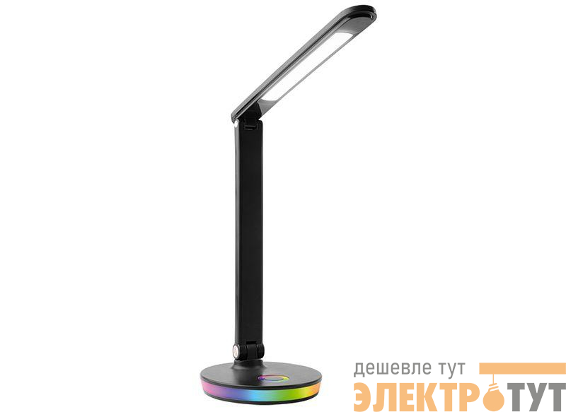 Светильник светодиодный настольный UF-822 C02 7Вт димм. 3 цвет. темп. RGB ночник черн. Ultraflash 15177
