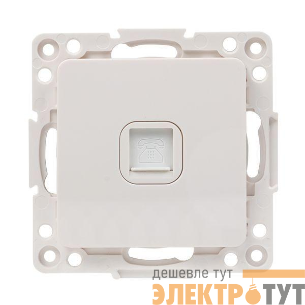 Розетка телефонная 1-м Стокгольм механизм бел. PROxima EKF EYT01-034-10