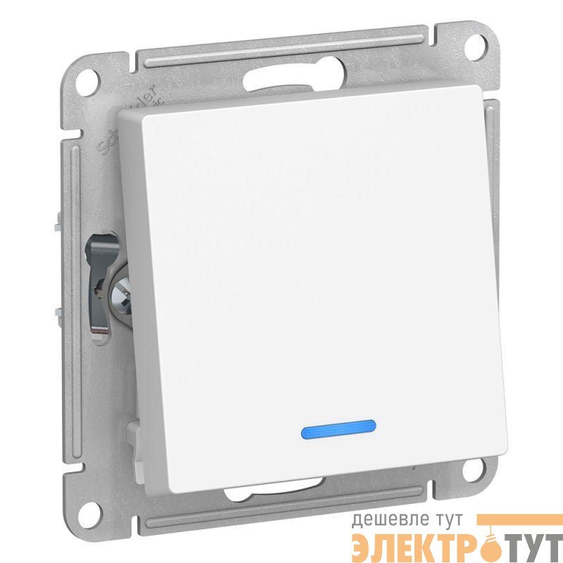 Переключатель проходной 1-кл. СП AtlasDesign 10А IP20 (сх. 6а) 10AX с подсветкой механизм бел. SE ATN000163