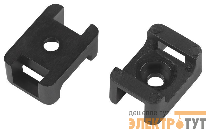 Площадка под хомуты 22х16мм с монтажным отверст. М4 NO-225-306 черн. (уп.50шт) Эра Б0066685