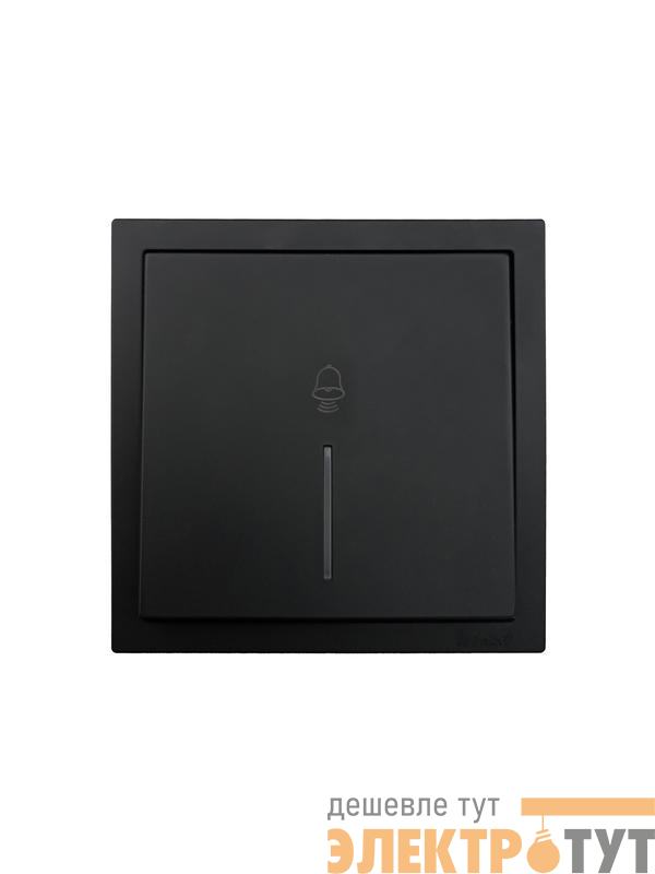 Кнопка звонка с индик. СП ZIMA IP20 безвинт. зажим черн. бархат LEZARD 704-4288-108QC