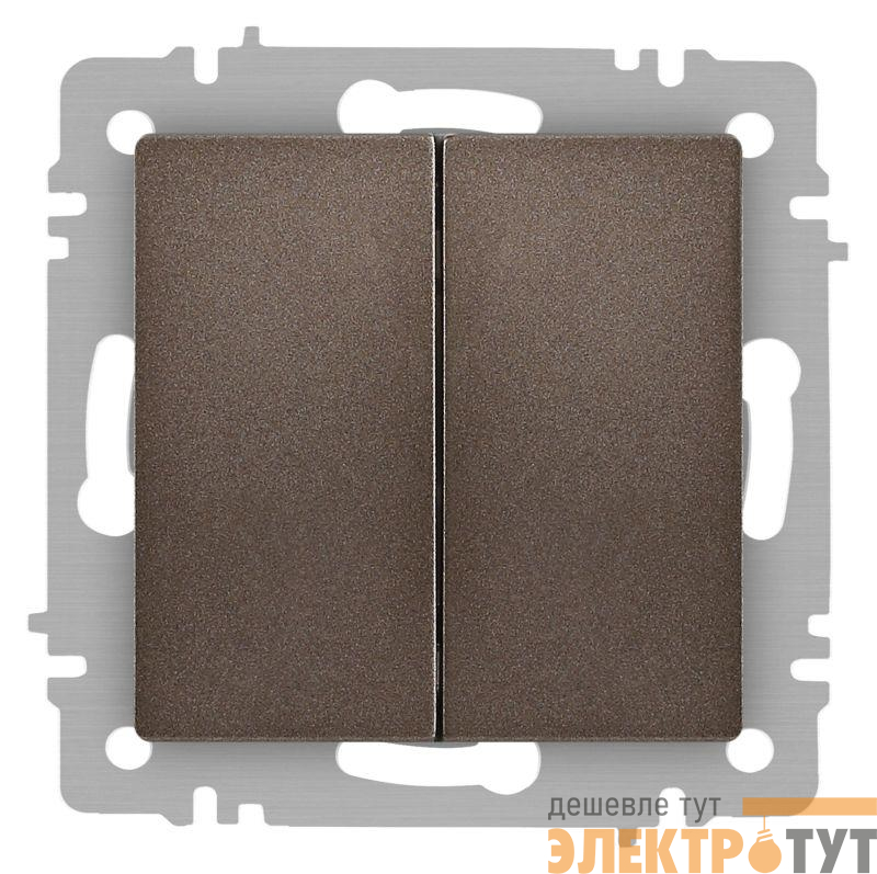 Переключатель 2-кл. СП Accent 6-107-08 10А IP20 250В AL/CU бронза Intro Б0063570