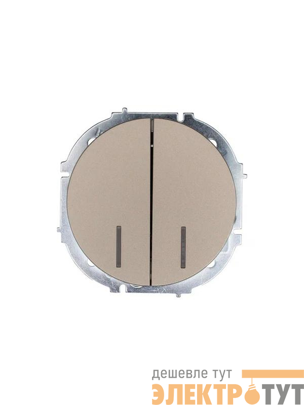 Выключатель 2-кл. СП OSEN 10А IP20 с подсветкой механизм титан LEZARD 743-3788-112