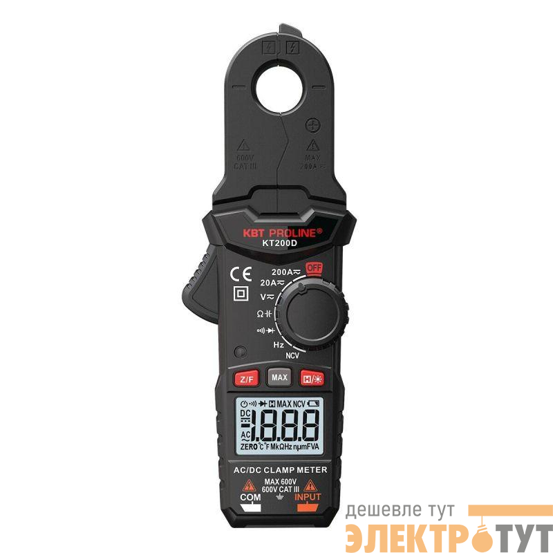 Клещи токовые цифровые КТ 200D PROLINE КВТ 101563
