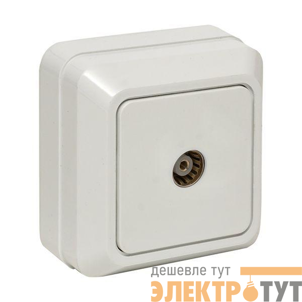 Розетка телевизионная TV 1-м ОП Рим 5-862МГц 75Ом бел. PROxima EKF ENA00-027-10