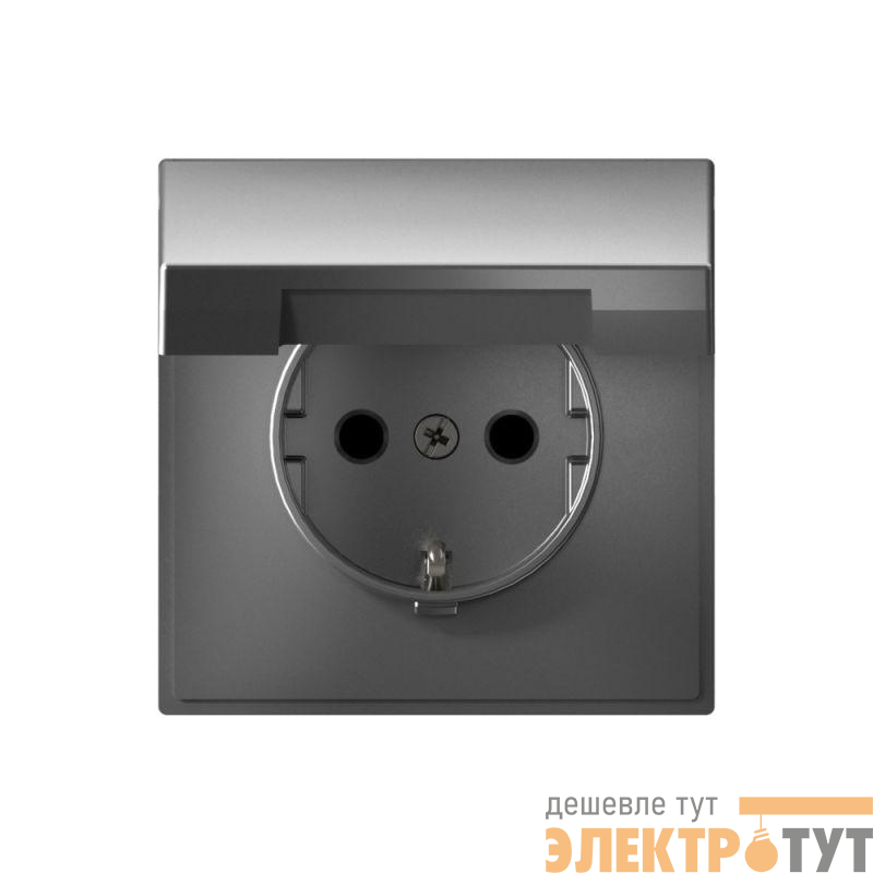Розетка ArtGallery 16А IP20 с заземл. со шторками с крышкой быстрозажим. клем. механизм сталь SE GAL000946S
