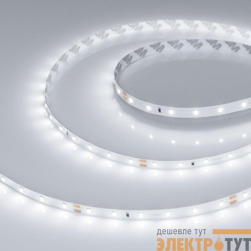 Лента светодиодная RT-A60-8mm 24V White 6000К 2835 4.8Вт/м IP20 открыт. (уп.5м) Arlight 011504(2)