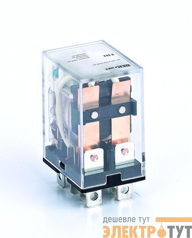 Реле промежуточное ПР-102 10А 12В AC 2 конт. с LED-индикацией DEKraft 23911DEK
