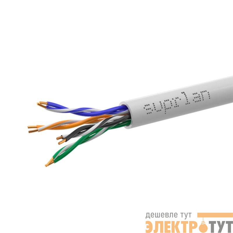 Кабель витая пара UTP кат.5e 4х2хAWG24 Cu PVC Indoor Standard 100м (м) SUPRLAN 01-0332-1