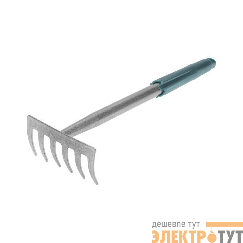 Грабли 6 прямых зубьев с металлической ручкой ЧЕТЫРЕ СЕЗОНА 64-0017