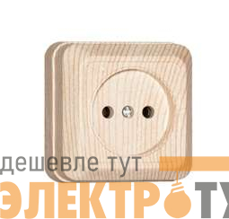 Розетка 1-м ОП Олимп 16А IP20 без заземл. сосна UNIVersal 5560896