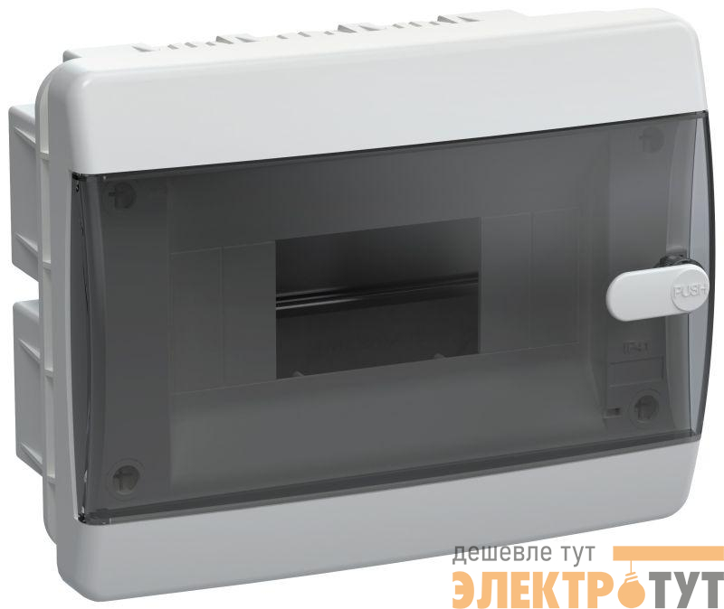 Корпус пластиковый ЩРВ-П-8 IP41 черн. прозр. дверь UNION Compact IEK UIC-KP12-V-08-41-K01