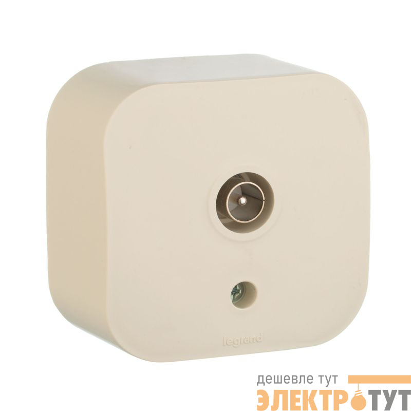 Розетка телевизионная TV 1-м ОП Quteo IP20 с топологией "звезда" сл. кость IEK 782245