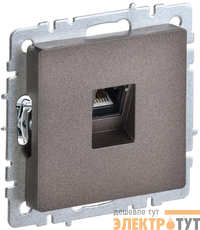 Розетка компьютерная СП RJ45 кат.5E BRITE РК10-БрТБ механизм бронза IEK BR-K10-1-K45