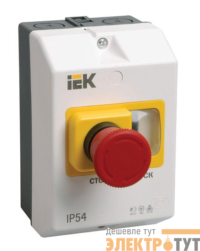 Оболочка защитная с кноп. "СТОП" IP54 ИЭК DMS11D-PC55