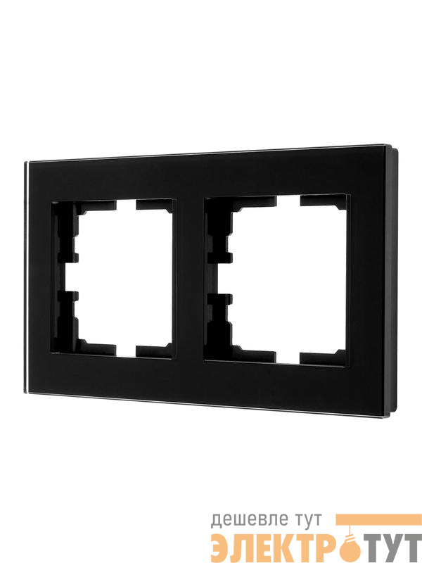 Рамка 2-местн. гориз. VESNA стекло черн. LEZARD 742-5880-147