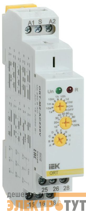 Реле времени ORT 230В AC 2 контакта многофункц. IEK ORT-M2-AC230V