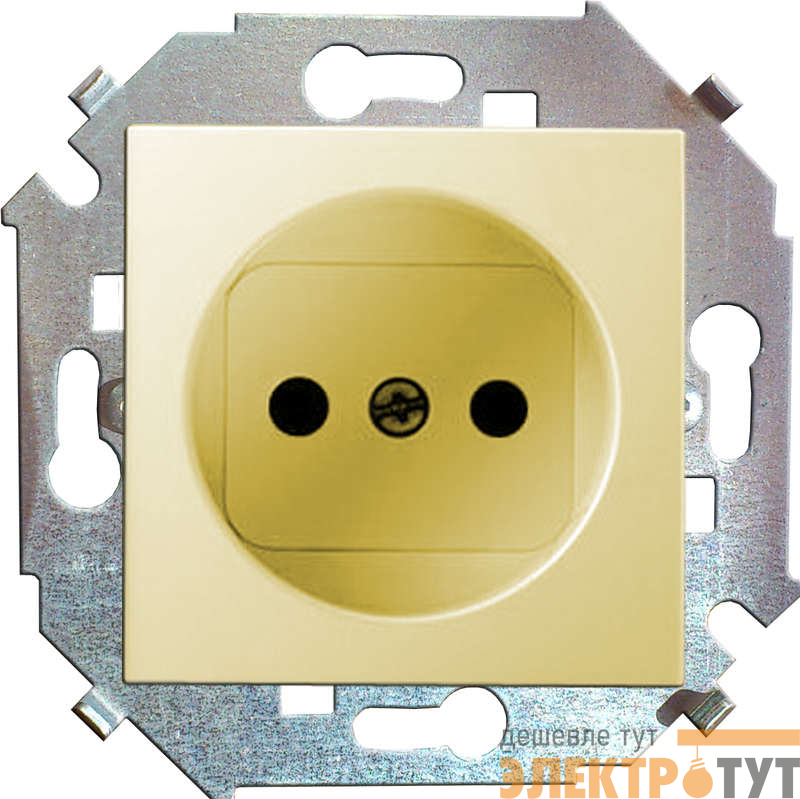 Розетка 1-м СП Simon 15 16А IP20 250В без заземл. защ. шторки винтов. клеммы механизм сл. кость Simon 1591444-031