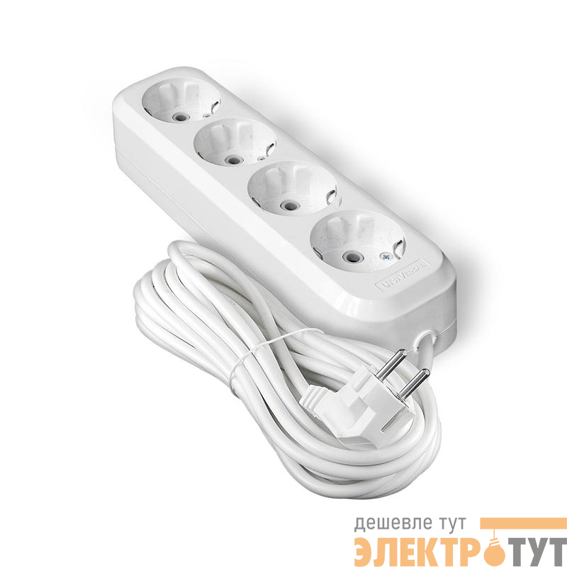 Удлинитель 4х5м с заземл. IP20 Е-304А ПВС 3х1.5 Universal 1731