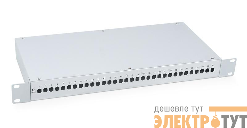 Кросс бокс оптический FO-19-32ST 19дюйм на 32 ST(FC) со сплайс-кассетой и КДЗС (без пигтейлов и проходных адаптеров) Cabeus 7934c