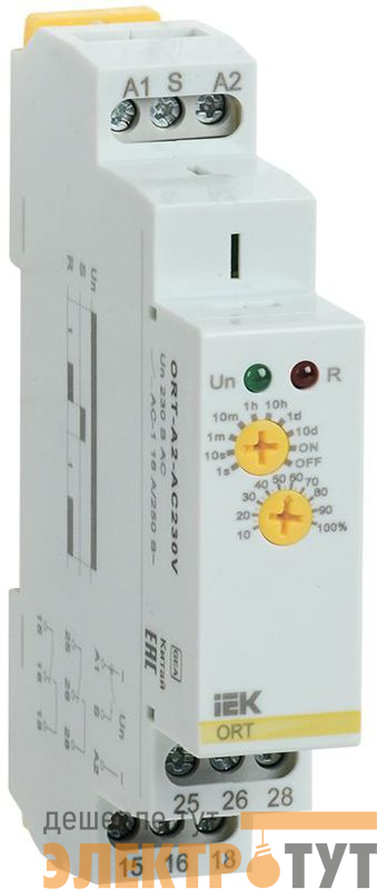 Реле задержки включения ORT 2 контакта 230В AC IEK ORT-A2-AC230V