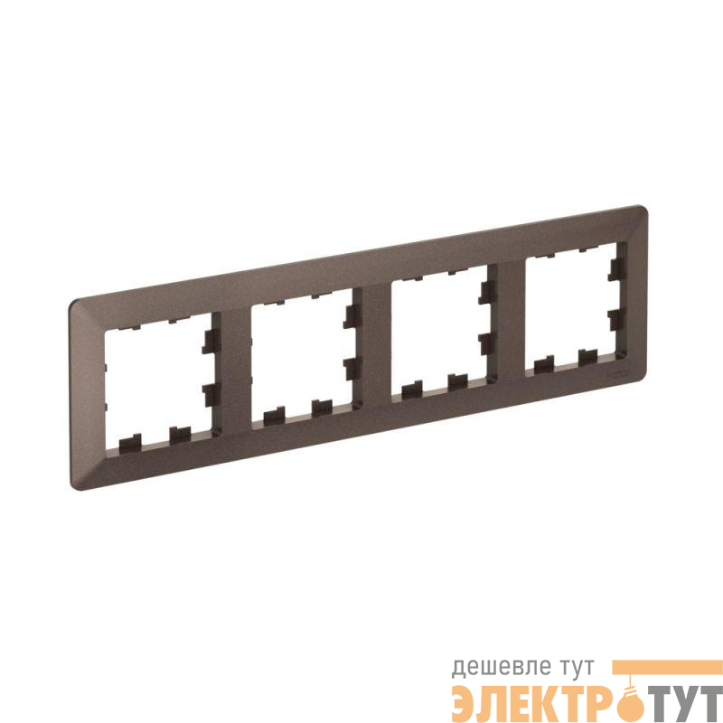 Рамка 4-м AtlasDesign Air мокко/дым. черн. SE ATN220604
