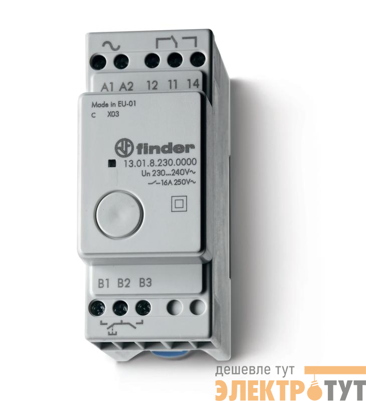 Реле модульное электронное шаговое/моностабильное 1НО 16А 24В AC/DC Ш=35мм IP20 FINDER 130100240000