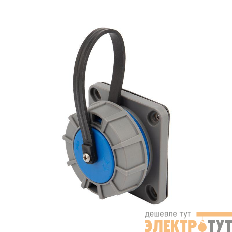 Розетка настенная фланцевая влагозащищенная с крышкой 16А 2Р+РЕ IP68 Rexant 111-124