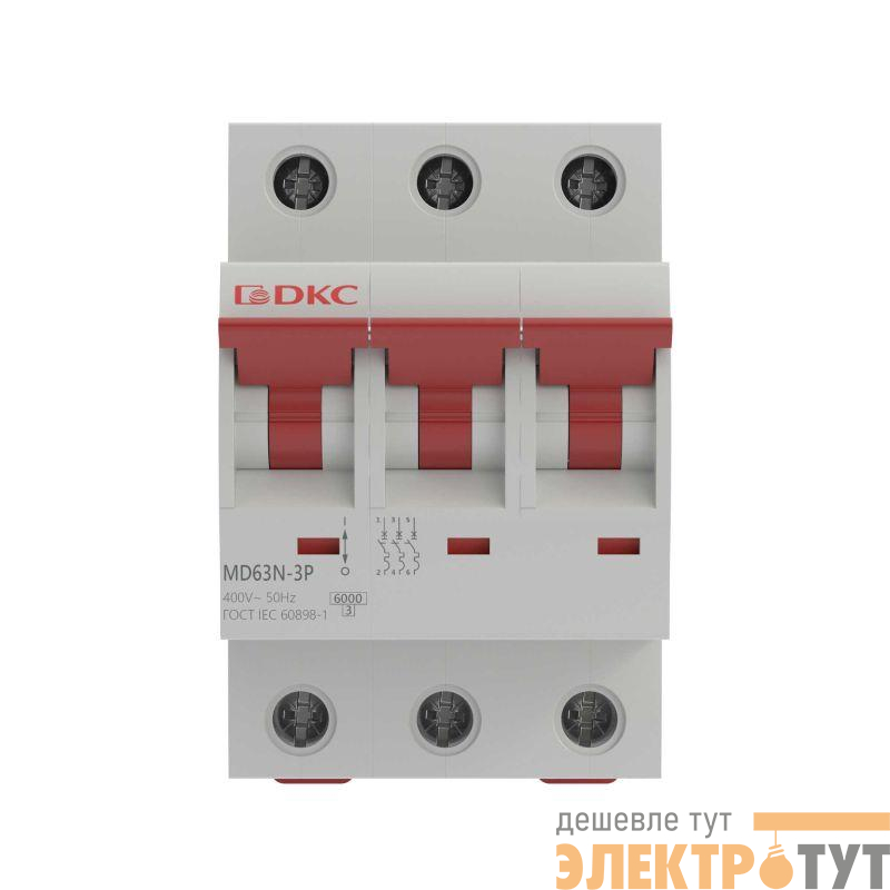 Выключатель автоматический модульный 3п C 50А 6кА MD63N YON MD63N-3PC50
