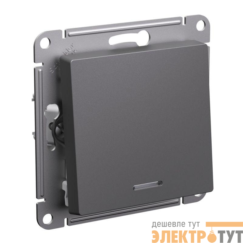 Выключатель 1-кл. AtlasDesign (сх. 1а) 10AX с подсветкой механизм базальт SE ATN001413