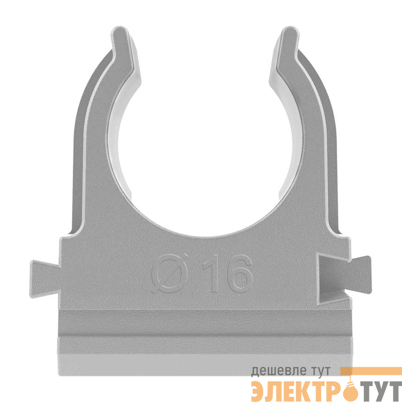 Держатель для труб (клипса) d16мм сер. TOKOV ELECTRIC TKE-LC-16-G