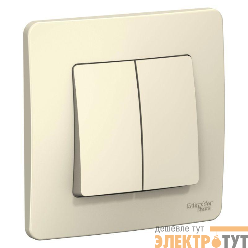 Выключатель 2-кл. СП Blanca 6А IP20 (сх. 5) 250В молочн. SE BLNVS006502