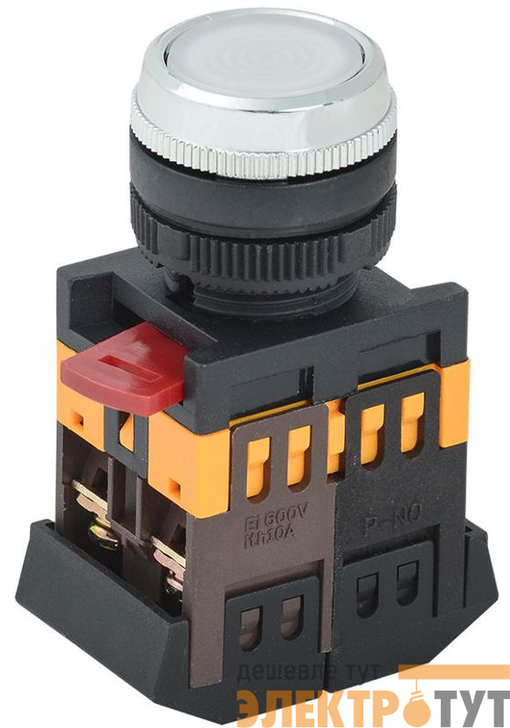 Кнопка ABLFS-22 d22мм 1НО+1НЗ 240В неон бел. GENERICA BBT30-ABLFS-K01