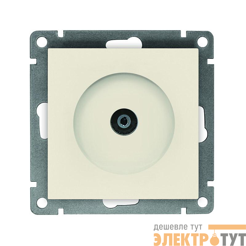 Розетка телевизионная TV 1-м СП Афина механизм сл. кость (ivory) Universal A0027-I
