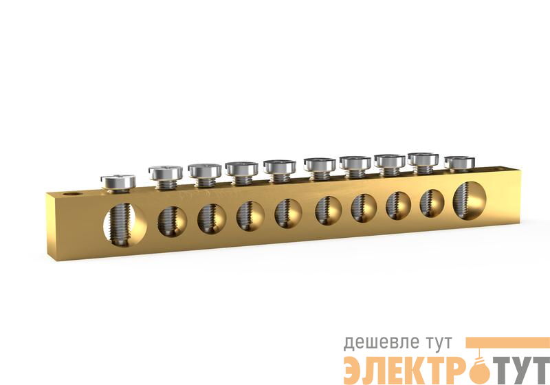 Шина PEN "земля-ноль" 6х9мм 10 отвер. латунь TOKOV ELECTRIC TKE-BSB-69-10-N/PEN