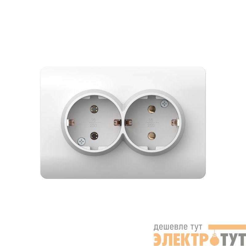 Розетка 2-м NEW3-E с заземл. защ. шторки 16А бел. CHINT 431541