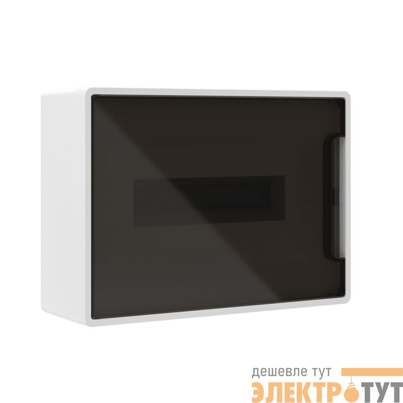 Щиток настенный Фрейм (FRAME) 12мод. с тонированной дверцей с 2 шин PEN на 8+6 отверст. бел. DKC F12W1WD