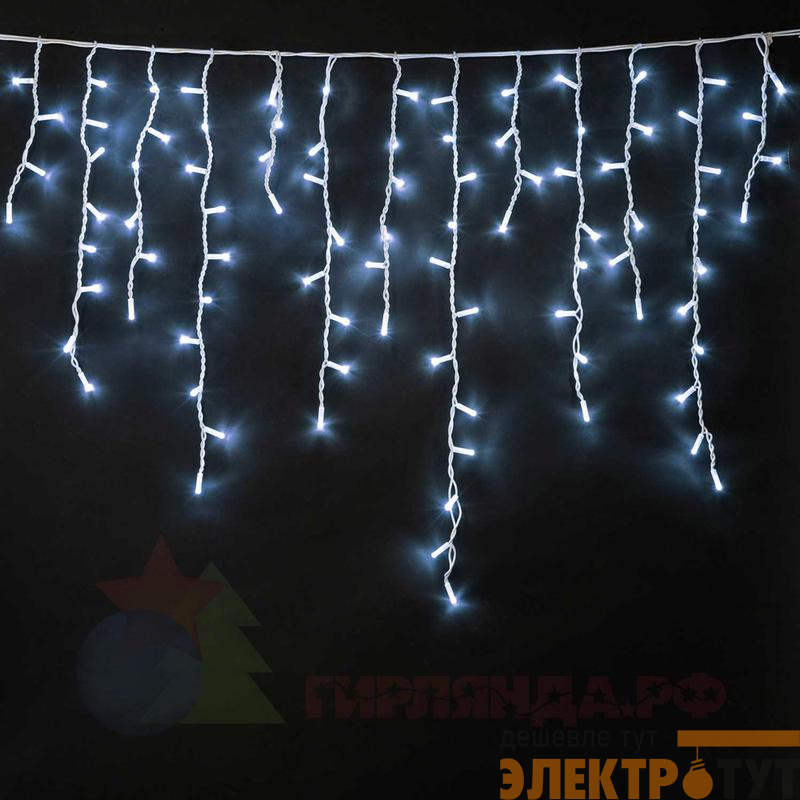 Гирлянда светодиодная "Бахрома" OIC080W-C-E-31V 2х0.5м 20 нитей 80LED бел. 16/48/40/24см уличная соединяемая до 10шт с контроллером SHLights 4690601049773