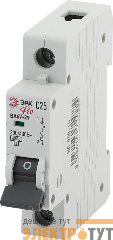 Выключатель автоматический модульный 1п C 25А ВА47-29 Pro NO-900-14 ЭРА Б0031749