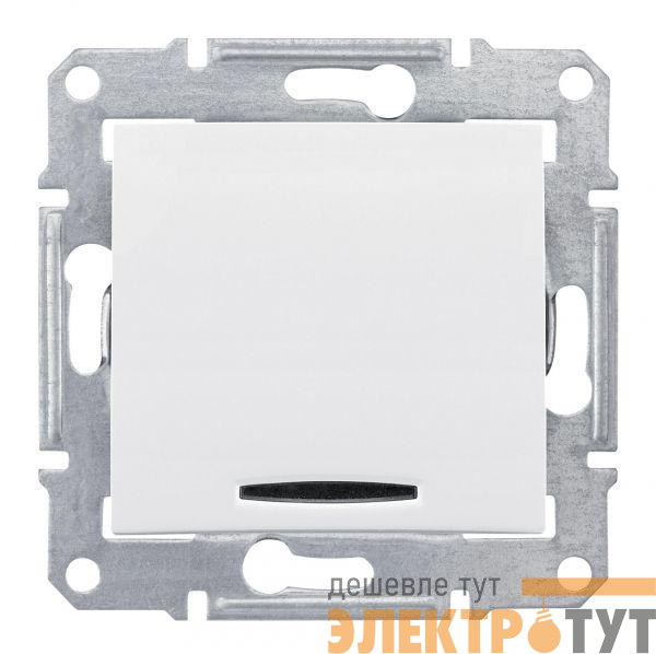 Переключатель перекрестный 1-кл. СП Sedna 10А IP20 (сх. 7а) 250В с син. подсветкой бел. SchE SDN0501121