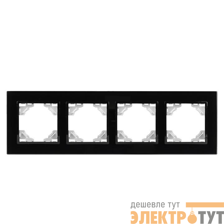 Рамка 4-м Минск стеклянная черн. Basic EKF ERM-G-404-70