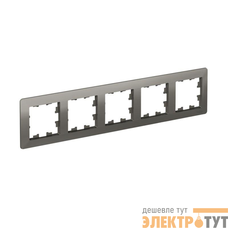 Рамка 5-м AtlasDesign Air сталь/дым. черн. SE ATN220905