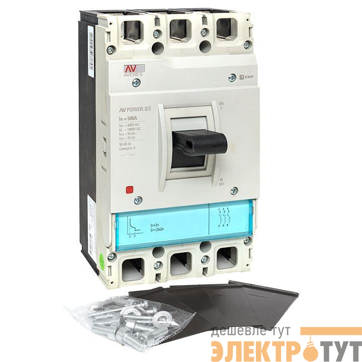 Выключатель автоматический 3п 500А 35кА AV POWER-3/3 TR AVERES EKF mccb-33-500-TR-av