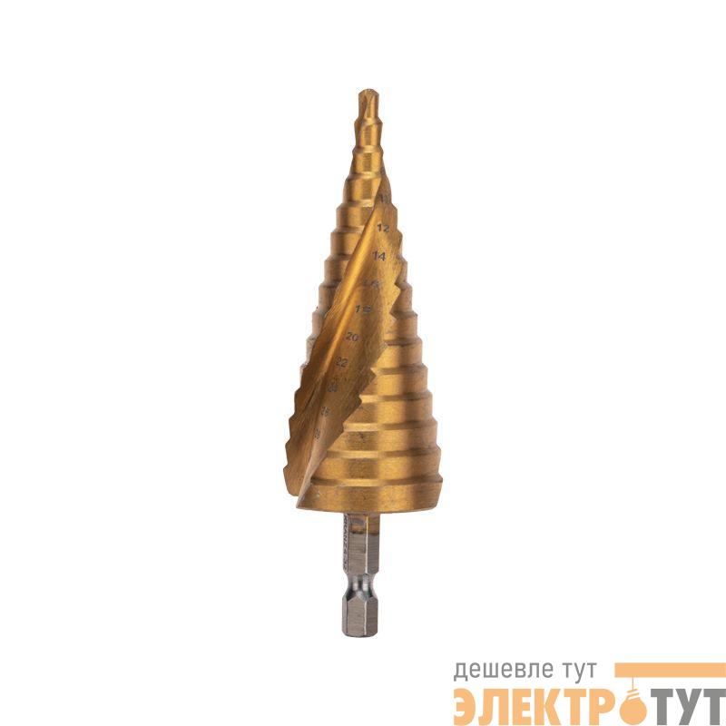 Сверло ступенчатое по металлу ТИТАН 4.0-32.0мм Р6М5 Kranz KR-12-6613