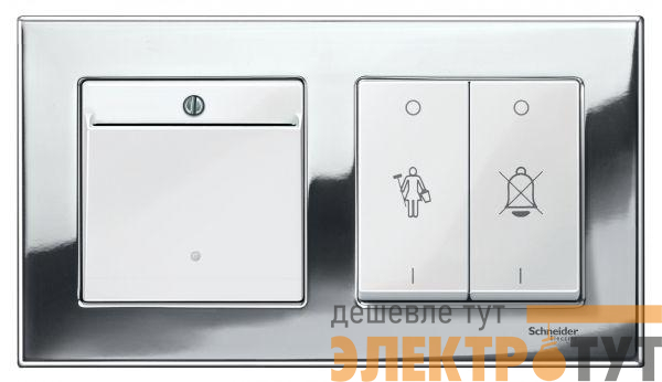 Рамка 2-м Merten метал. хром SchE MTN403239