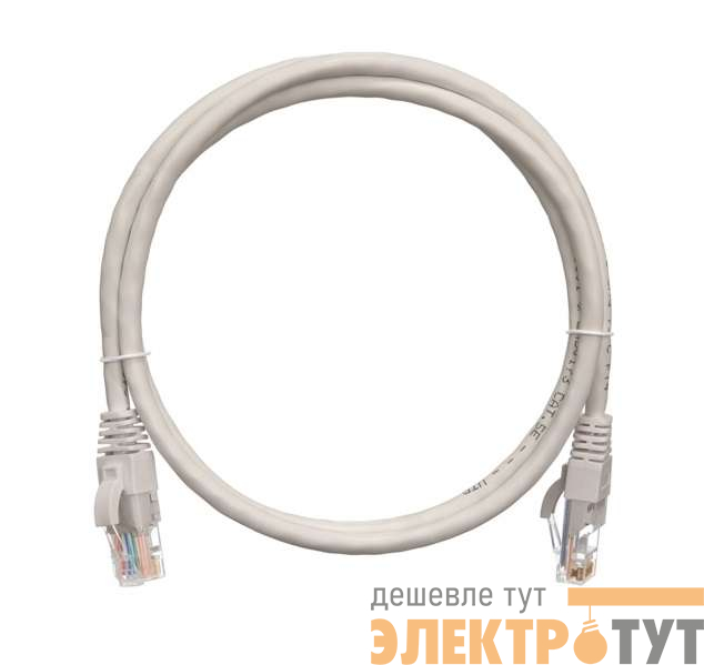 Патч-корд U/UTP 5е RJ45/8P8C 4 пары PVC с защитной защелкой мж 1м сер. NIKOMAX NMC-PC4UD55B-010-GY