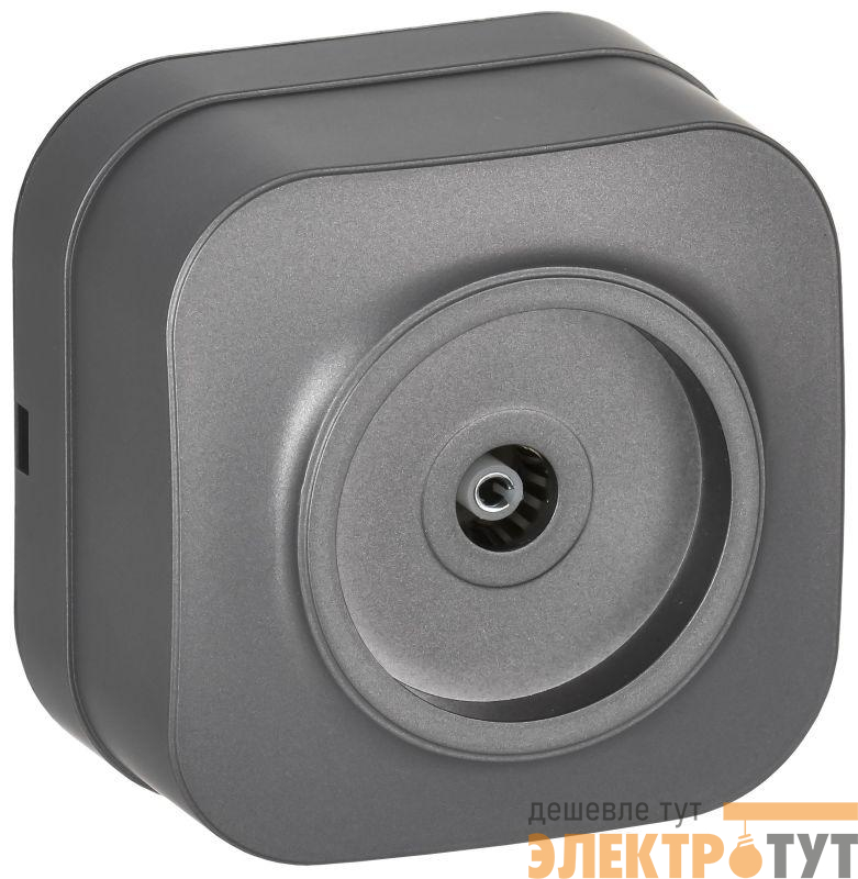 Розетка телевизионная TV 1-м ОП GLORY РТВ20-ХСм сталь матов. IEK EAH10-K46M