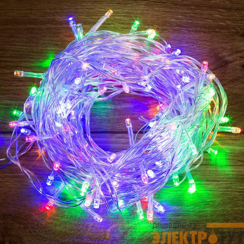 Гирлянда светодиодная "Твинкл Лайт" 15м 120LED мультиколор 6.9Вт IP20 провод ПВХ прозр. Neon-Night 303-199