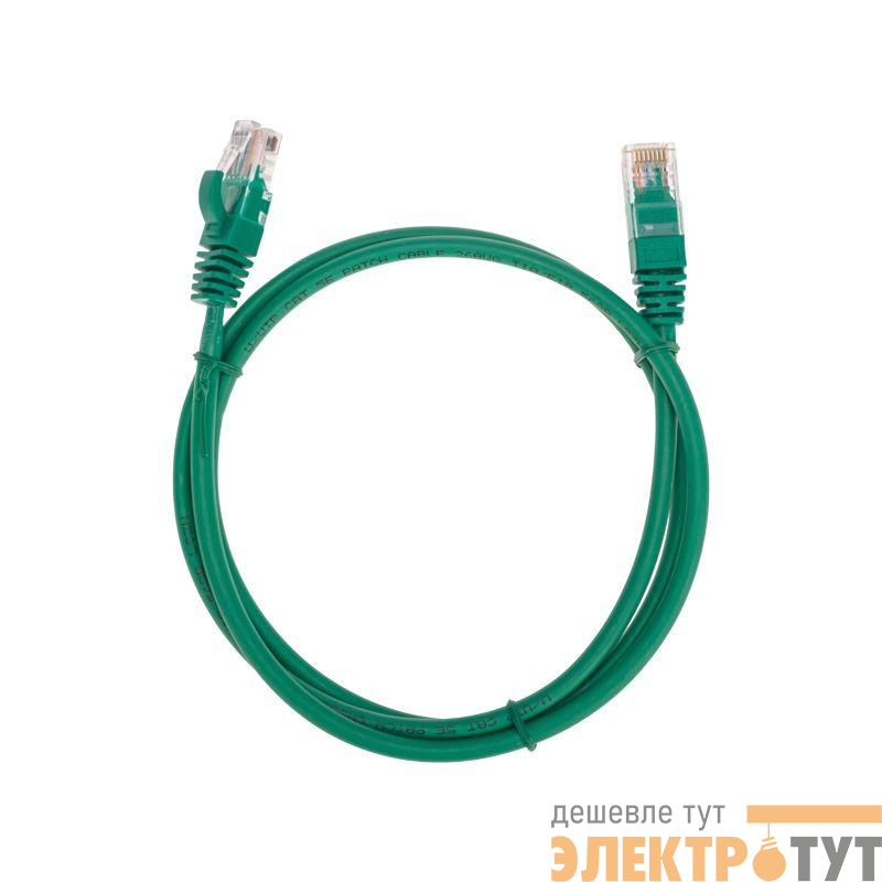 Патч-корд U/UTP CAT 5e RJ45-RJ45 26AWG LSZH зел. 1м Rexant 02-0106-1