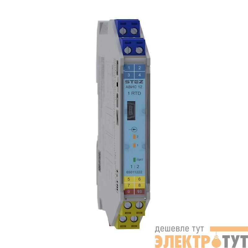 Барьер искрозащиты преобразователь термосопротивлений АВИС12-RTD-2I-C СТЭЗ 65011222